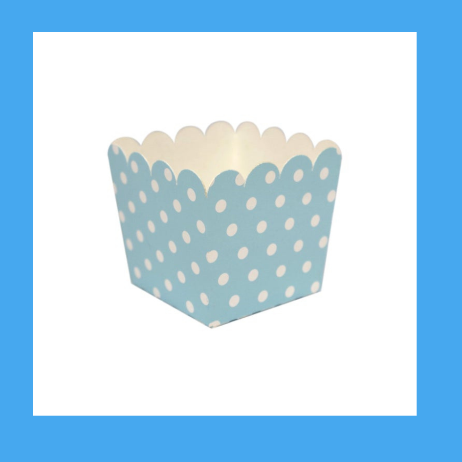 Container made with Recyclable Material, Light Blue Color or Polkadot